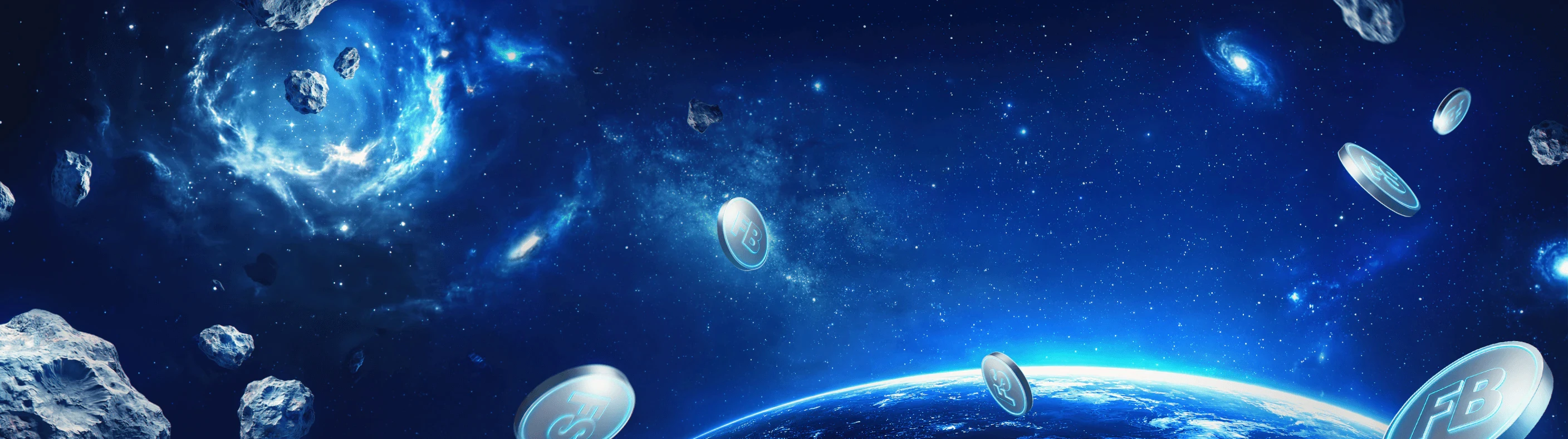 Twin Casino coins on a space background
